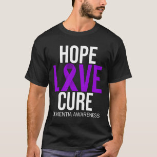 Awareness Hope Love Cure Purple Ribbon Alzheimerhe T-Shirt
