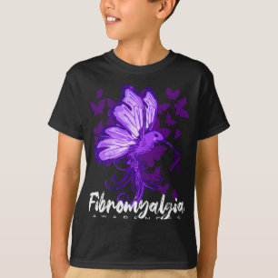 Awareness Hummingbird Holding Purple Ribbon T-Shirt