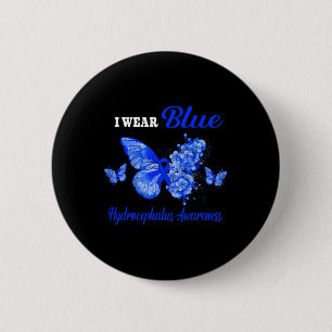 Awareness I Wear Blue Butterfly 2 Inch Round Button