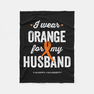 Awareness I Wear Orange For My Husband  Fleece Blanket