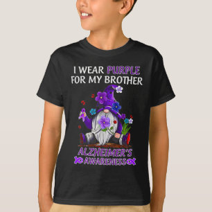 Awareness I Wear Purple For My Brother Gnome  T-Shirt