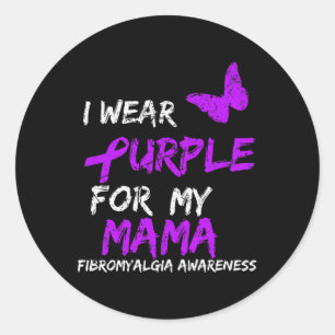 Awareness I Wear Purple For My Mama Classic Round Sticker