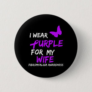 Awareness I Wear Purple For Wife 2 Inch Round Button
