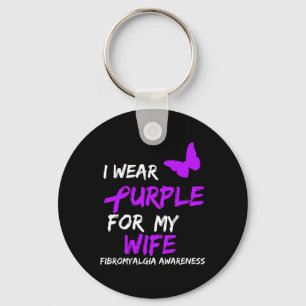 Awareness I Wear Purple For Wife 2  Keychain