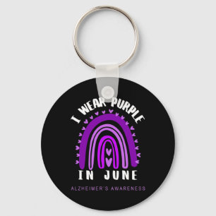 Awareness I Wear Purple In June Heimer Support  Keychain