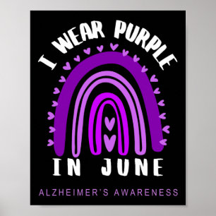 Awareness I Wear Purple In June Heimer Support Poster