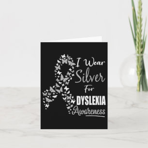 Awareness I Wear Silver Ribbon Learning Reading 1 Card