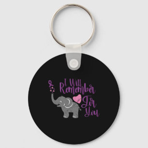 Awareness I Will Remember For You Cute Elephant  Keychain