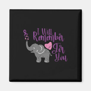 Awareness I Will Remember For You Cute Elephant Magnet