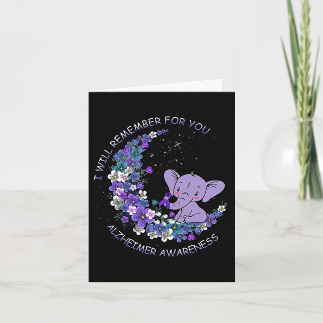 Awareness I Will Remember For You Elephant Moon  Card (Front)