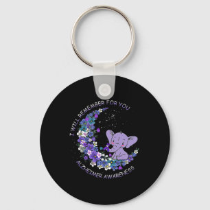 Awareness I Will Remember For You Elephant Moon Keychain