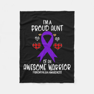 Awareness I'm Proud Aunt Of Awesome Warrior Wo 1 Fleece Blanket