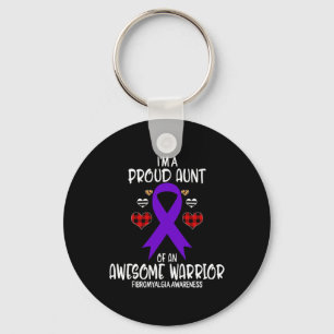 Awareness I'm Proud Aunt Of Awesome Warrior Wo 1 Keychain
