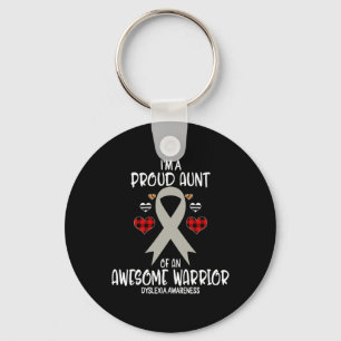 Awareness I'm Proud Aunt Of Awesome Warrior Women Keychain