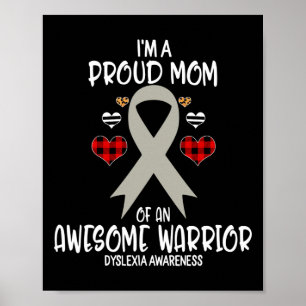Awareness I'm Proud Mom Of Awesome Warrior Poster