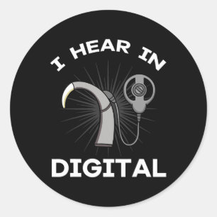 Awareness Implant Digital Hearing Aid Asl Classic Round Sticker