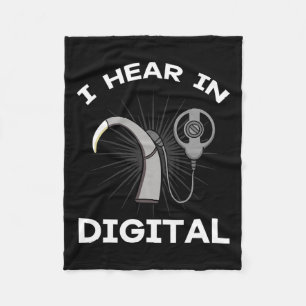 Awareness Implant Digital Hearing Aid Asl  Fleece Blanket