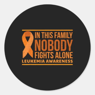 Awareness In This Family Nobody Fights Alone  Classic Round Sticker