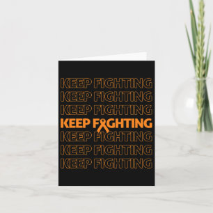 Awareness Keep Fighting Orange Ribbon Boxing Glove Card