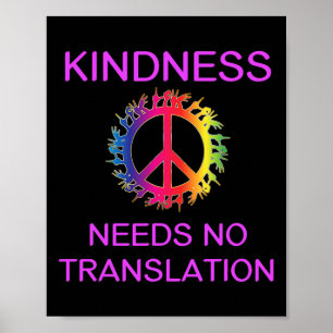 Awareness Kindness Needs No Translation Asl Poster