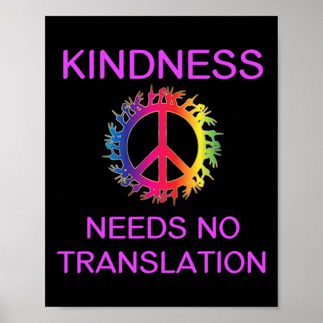 Awareness Kindness Needs No Translation Asl  Poster (Front)