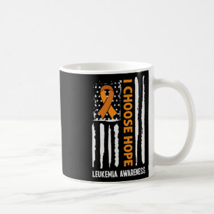 Awareness Leukaemia Cancer Usa Flag Orange Ribbon Coffee Mug