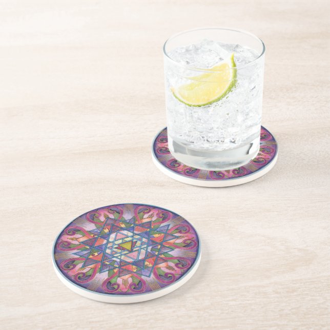 Awareness Mandala Coaster (Side)