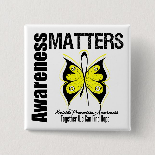 Awareness Matters Suicide Prevention 2 Inch Square Button (Front)