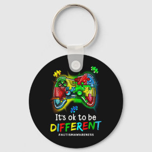 Awareness Men Kids Boys Autism Video Game Month Keychain
