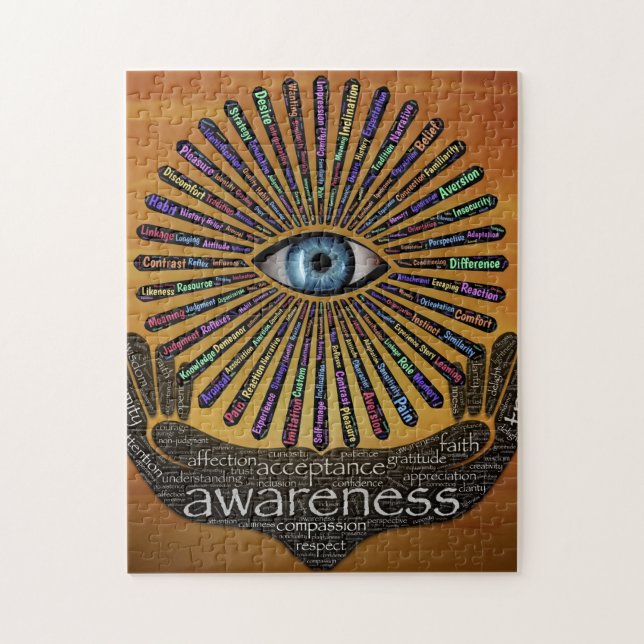 Awareness Minds Eye Inspirational Word Art  Jigsaw Puzzle (Vertical)