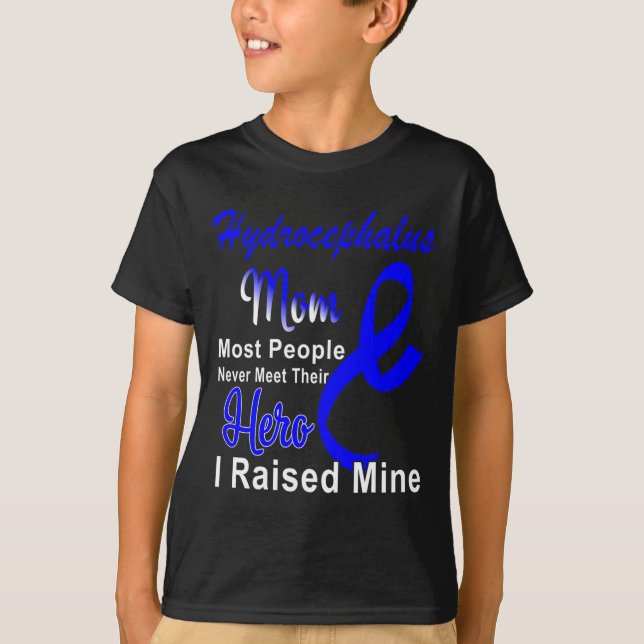 Awareness Mom Blue Ribbon Mother Support  T-Shirt (Front)