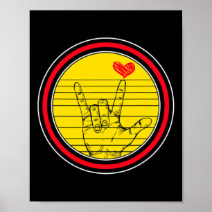 Awareness Month Asl Language Support I Love You Ha Poster