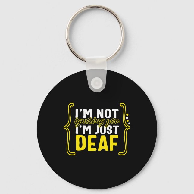 Awareness Month Asl Language Support Not Ignoring  Keychain (Front)