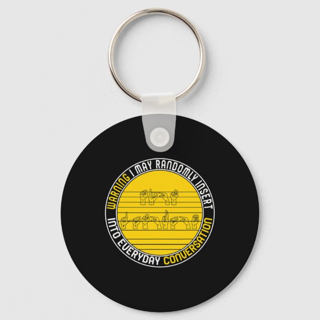 Awareness Month Asl Randomly Insert Love Deaf Comm Keychain (Front)