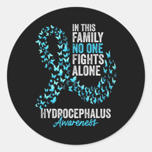 Awareness Month Butterflies Light Blue Ribbon  Classic Round Sticker