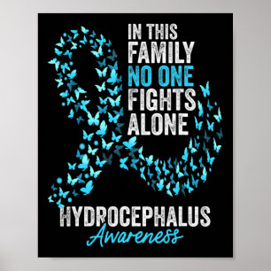 Awareness Month Butterflies Light Blue Ribbon Poster