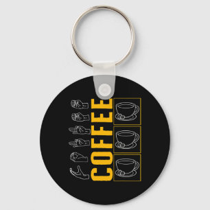 Awareness Month Coffee Asl Lover Trendy Love Deaf Keychain