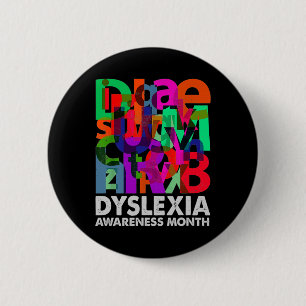 Awareness Month Costume Dyslexia Boy  2 Inch Round Button