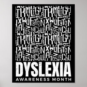 Awareness Month Dyslexia Warrior Dyslexic Poster