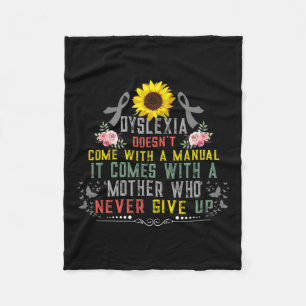 Awareness Month Dyslexic Warrior Ribbon Sunflower  Fleece Blanket