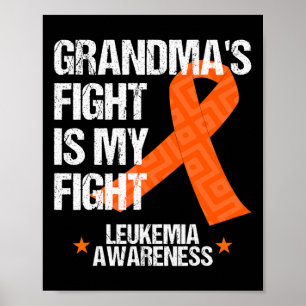 Awareness Month Grandma Fight Orange Ribbon Gift Poster
