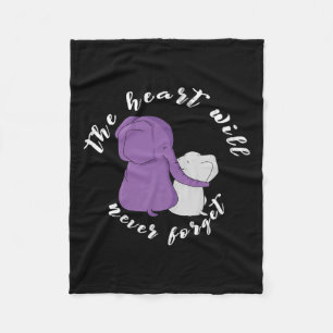 Awareness Month I End Purple Ribbon Elephant 1  Fleece Blanket