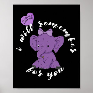 Awareness Month I End Purple Ribbon Elephant 2 Poster