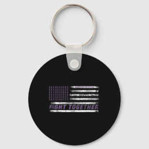 Awareness Month I End Purple Ribbon Elephant 3  Keychain