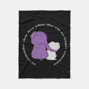 Awareness Month I End Purple Ribbon Elephant 4 Fleece Blanket