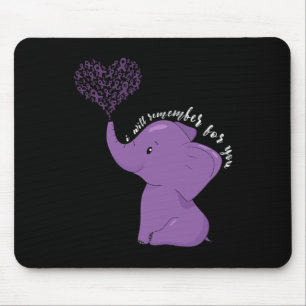 Awareness Month I End Purple Ribbon Elephant  Mouse Pad