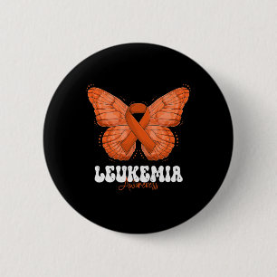 Awareness Month Orange Ribbon Butterfly 2 Inch Round Button