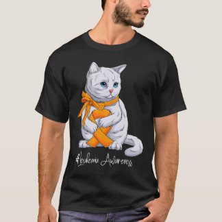 Awareness Month Orange Ribbon Cat T-Shirt