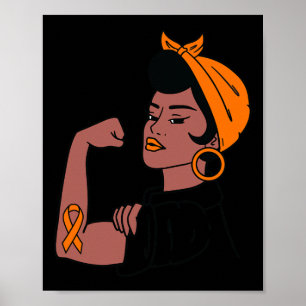 Awareness Month Orange Ribbon Warriors Women Gift Poster