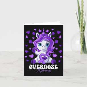Awareness Month Purple Ribbon Unicorn Card